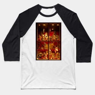 Christmas Victorian Shop Window at castleton derbyshire 2018 Baseball T-Shirt